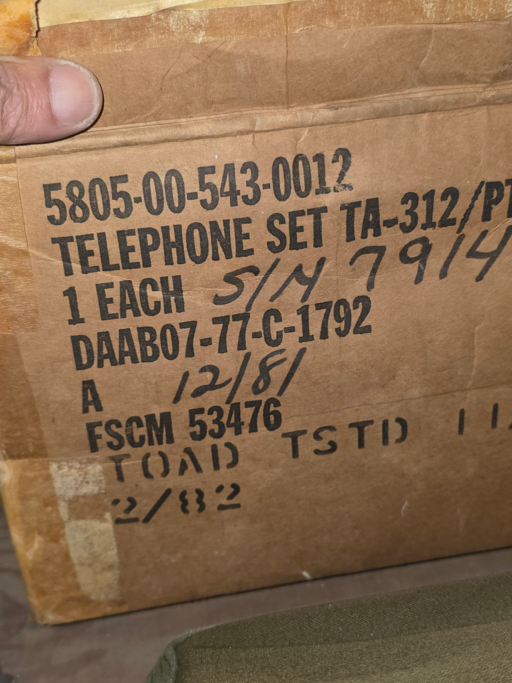 US Army TA-312/PT Field Telephone in Original Box